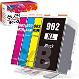 ejet Compatible 902XL Ink Cartridges Replacement for HP 902XL 902 XL HP 902 Ink Cartridges (Newest Chip) for HP Officejet Pro 6968 6978 6962 6958 6954 6960 (1 Black 1 Yellow 1 Magenta 1 Cyan, 4 Pack)