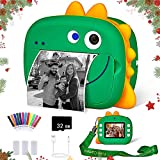 WQ Camera for Kids, Instant Print Camera with 32GB Memory Card, Selfie Video Camera for Kid with Dual Lens, Print Paper, Color Pens Set, Rechargeable Digital Camera for Kids 3 4 5 6 7 8 Years Old