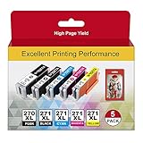 5 Pack - MG6821 Ink Cartridges Replacement for Canon PGI-270XL CLI-271XL PGI270 XL CLI 271 XL to use with MG6821 MG6820 TS6020 TS8020 TS9020 MG5721 MG5722 (PGBK, Black, Cyan, Magenta, Yellow)