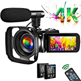 Video Camera 4K Camcorder Vlogging Camera for YouTube UHD 30M 30FPS Digital Zoom Camcorder 3 In Touch Screen Support Webcam Microphone