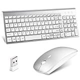 Wireless Keyboard and Mouse Combo,Ultra Slim with Mute Whispe-Quiet Keys for Laptop Notebook Mac PC Computer Windows OS Android (LC-TZ22-2)