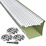 LeafTek DIY Gutter Guards | 5' x 200' of Leaf Protection in White | Premium Contractor Grade 35 Year Aluminum Covers | Available in 32', 100' & 200' Packages | 5 or 6 Inch | Made in The USA