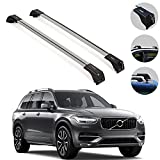 OMAC Roof Rack Cross Bar Set Fits Volvo XC90 2016-2022 | Lockable Rooftop Cargo Rack - Luggage, Ski, Kayak, Hard-Shell Carrier | Silver Car Accessories 165 LBS Load Capacity 2 Pcs.