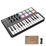 Midi Controller,25 Keys USB Midi Keyboard Controller with 8 Drum Pad Beat Maker，LIEKE PANDA MINI