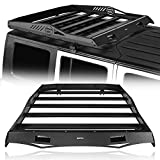 Hooke Road Hard Top Cargo Basket Roof Rack Luggage Carrier Compatible with Jeep Wrangler JK Unlimited 4 Door 2007-2018
