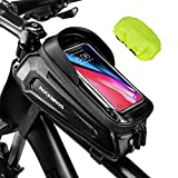 ROCKBROS Bike Phone Bag Bike Pouch Bicycle Front Frame Bag Waterproof Top Tube Handlebar Bag Bike Phone Mount Bag EVA Cycling Storage Bag for iPhone 11 XS Max XR 8 7 Plus Accessories Below 6.8”