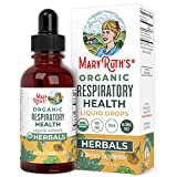 USDA Organic Respiratory Health Liquid Drops with Mullein Leaf, Marshmallow Root & Elderberry | Sinus Relief and Lung Cleanse Tonic Herbal Blend | Immune Support | Non-GMO | Vegan | 1 Fl Oz