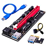 BulletProof Mining Graphics Card PCIe Riser VER 009S 16x to 1x Powered Riser Adapter Card w/ USB 3.0 Extension Cable & 6-Pin PCI-E to SATA Power Cable | Bitcoin | Ethereum Mining