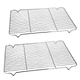 Baking Rack Cooking Rack Set of 2 - 16.6''x11.6'', P&P CHEF Stainless Steel Wire Cooling Drying Roasting Rack, Fits Half Sheet Cookie Pans, Commercial Quality, Oven & Dishwasher Safe