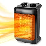 BEYOND BREEZE Space Heater, 1500-Watt Ceramic Portable Electric Heater, Small Heater with Tip-Over Switch, Overheat Protection, Adjustable Thermostat, Quiet and Safe for Indoor Use Office Bedroom