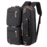 BAOSHA Convertible Briefcase Backpack 17 Inch Laptop Bag Case Business Briefcase HB-22 (Black-Grey Mixed)