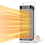Space Heater for Office - Portable Electric Ceramic Quiet Tower Heater Fan with Thermostat, Fast Heating, 120°Oscillating Efficient for Personal Home Bedroom Large Room Bathroom Under Desk Indoor Use