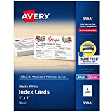 Avery Printable 3' x 5' Cards, 150 Blank Index Cards -- Great for Recipe Cards and Flashcards (5388)