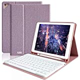 iPad Keyboard Case 6th Gen for 9.7 iPad Pro 2018/2017 (5th Gen), iPad Air 2/Air, Wireless Bluetooth Detachable Protective Cover with Pencil Holder, Smart Auto Sleep-Wake (Purple)