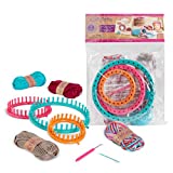 Craftabelle – Cozy Cuffs & Cowls Creation Kit – Beginner Knitting Kit – 9pc Weaving Set with Circular Loom and Accessories – DIY Craft Kits for Kids 8 Years +