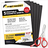 Printable Magnetic Sheets Non Adhesive 8.5 x 11 - Glossy Cuttable Magnet Paper - Magnet Sheets for Crafts DIY Decoration - Magnetic Printer Paper for Picture Photo Fridge Magnets