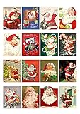 Decoupage Paper Pack (21 Sheets 6'x8') Christmas Santa FLONZ Vintage Styled Christmas Pictures Cards for Decoupage, Craft and Scrapbooking