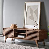 Mopio Ensley 59' Mid-Century Modern Tv Stand for 55/60 inch TV, Low Profile with Sleek Rounded Finishing