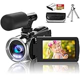 Video Camera Camcorder 4K 36.0 MP Vlogging Camera Recorder for YouTube 3.0 Inch IPS Screen 18X Digital Zoom Camcorders Camera with Batteries & Tripod