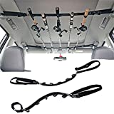 Vehicle Fishing Pole Holder,2 Strap Adjustable Nylon Car Fishing Rod Rack Holder Straps Roof Rack Fishing Rod Carrier for Car, SUVs and Vans