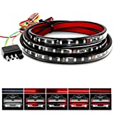 Nilight 60' Truck Tailgate Light Bar 108 LED Single Row Tailgate Light Strip with Red Running Brake Lights Turn Signal White Reverse Light, 2 Years Warranty