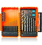 STROTON 6% Cobalt Drill Bit Set (1/16'-1/2',17PCS) for Stainless Steel and Hard Metal,with Double 1/4 Drill Bits.