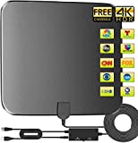 Upgraded Digital TV Antenna Up 300 Miles Range, Indoor Outdoor Antenna for All Old Smart HDTVs, 360° Reception 4K 1080P HD Antenna with Amplifier Signal Booster/20ft Thick Coaxial Cable