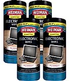 Weiman Electronic Screen Cleaner Wipes - 4 Pack Clean Your Laptop, Computer, TV, and All Electronic Equipment - Electronic Wipes - 30 Count