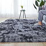 Rainlin Soft Fluffy Bedroom Rugs Indoor Shaggy Plush 2x3 Area Rug College Dorm Living Room Home Decor Floor Carpet Shag Non-Slip Nursery Rugs, Dark Grey