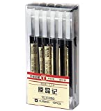 Gel Ink Pen Japanese Style Liquid Ink Rollerball Pens Quick Drying 0.35mm Ultra Fine Point Ballpoint Maker Pen Premium for Office School Stationery Supply,12 Pcs/Set, Black