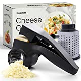 Neatness Rotary Cheese Grater with Handle and 2 Interchangeable Grating Drums -Parmesan Cheese Grater Rotary Handheld - Fine and Coarse Grind Kitchen Grater Rotary Tool
