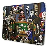 Horror Movie Characters Slashers Playing Poker Mouse Pad Large Gaming Mouse Pads Mat, Mousepad for Computer Desktop PC Laptop Keyboard Pad Desk Pad with Anti-Slip Rubber Mat Base 8.3 x 10.3 in