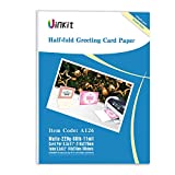 Half Folding Greeting Card Paper - 100sheets 5.5x8.5 Folded Double sides Matt Inkjet Paper Photo Paper Suitable for All Ink Printers