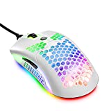 Lightweight Gaming Mouse Wired, 12000DPI Mice Backlit Mice with 7 Buttons Programmable Driver,Ultralight Honeycomb Shell Ultraweave Cable Mouse Compatible with PC Gamers and Xbox and PS4