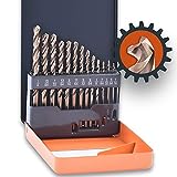 Lichamp 13PCS HSS Cobalt Drill Bits Set 1/16' to 1/4' with Three Flute for Hard Metal, Hardened Stainless Steel and Cast Iron