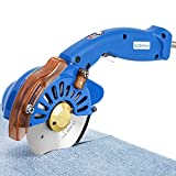 BAOSHISHAN Electric Fabric Rotary Cutter Speed Adjustable Fabric Scissors 100mm/4inch Round Blade 27mm/1.06inch Thickness Cutting Machine for Multilayer Fabric Leather Cloth Carpet (Blue)