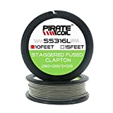 Staggered Fused Clapton wire 10ft - (26GA+32GA) x2+32GA Resistance Wire, Stainless Steel 316L Prebuilt Wires for Household Wiring Use