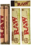 Raw King Size Organic Deal - King Size Slim Organic Rolling Papers, 110mm Rolling Machine and Wide Filter Tips INCLUDES Black Velvet Pouch
