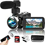 Heegomn Video Camera Camcorder with Microphone HD 2.7K Video Recorder Camera Vlogging Camera for YouTube Kids Camcorder with 3.0' LCD Screen,18X Digital Zoom,Remote,2 Batteries and 32G SD Card
