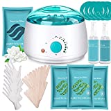 Waxing Kit, Wax Warmer for Hair Removal, LEMONTRA Wax Kit with 4 Wax Beads, Waxing kit for Women Men Sensitive Skin Bikini Brazilian, At Home Wax Machine for Eyebrow Legs Armpits Face