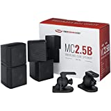 Pure Resonance Audio MC2.5B Dual 2.5” Swiveling Surround Sound Mini Cube Speaker (Pair, Black) (with Brackets)