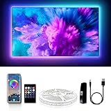 GUPUP LED Lights for TV，TV Led Backlight,15ft Rope TV Lights,USB Lights for TV 65-85 inch with Remote,Led Lights for Bedroom Bluetooth Music sync,HDTV Mood Lighting,Gaming Room Decor