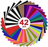 Heat Transfer Vinyl Bundle : 42 Pack 12' x 10' Sheets - Iron on Vinyl for Iron on Fabrics T-Shirts Heat Press Machine