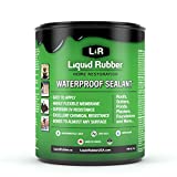 L R Liquid Rubber Waterproof Sealant - Multi-Surface Leak Repair Indoor and Outdoor Coating, Water-Based, Easy to Apply, Original Black, 1 Quart