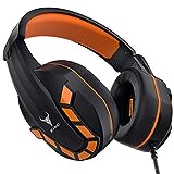 Kikc PS4 Gaming Headset with Mic for Xbox One, PS5, PC, Mobile Phone and Notebook, Controllable Volume Gaming Headphones with Soft Earmuffs, Headphones for Kid