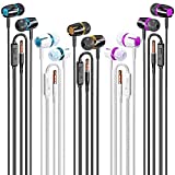 Wired Earbuds 5 Pack, Earbuds Headphones with Microphone, Earphones with Heavy Bass Stereo Noise Blocking, Compatible with iPhone and Android Devices, iPad, MP3, Fits All 3.5mm Interface Devices