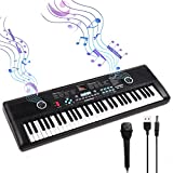 61 Keys Keyboard Piano, Electronic Digital Piano with Built-In Speaker Microphone, Portable Keyboard Gift Teaching for Beginners，piano keyboard for kids