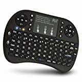 (Upgraded)Rii 2.4GHz Mini Wireless Keyboard with Touchpad,QWERTY Keyboard,LED Backlit,Portable Keyboard Wireless for laptop/PC/Tablets/Windows/Mac/TV/Xbox/PS3/Raspberry Pi .(i8+ Black)
