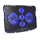 ENHANCE Cryogen Gaming Laptop Cooling Pad - Fits up to 17 inch Computer , PS4 - Adjustable Laptop Cooling Stand with 5 Quiet Cooler Fans , 2 USB Ports and LED Lighting - Slim Portable Design 2500 RPM
