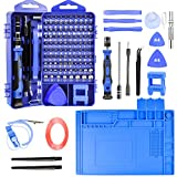 Precision Screwdriver Set Computer Repair Kit, 128 In 1 DIY Repair Tools with Anti Static Mat, ESD Wrist Strap, Magnetic Screw Driver Kit for Phone/Mac/Pad/Laptop/PC/Xbox/PS4/Nintendo Switch/Watch